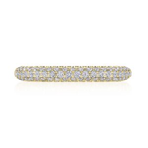 Triple Row Pavé Wedding Band