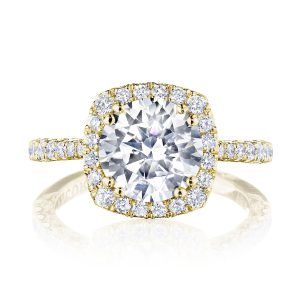 Round with Cushion Bloom Engagement Ring