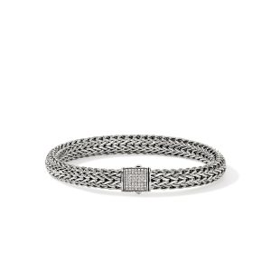 Icon Bracelet, Sterling Silver, Diamonds, 7.5MM