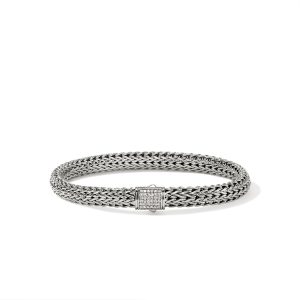 Icon Bracelet, Sterling Silver, Diamonds, 6.5MM
