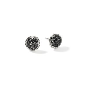 JH Essential Pave Stud Earring, Sterling Silver, Gemstones, 10MM