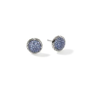 JH Essential Pave Stud Earring, Sterling Silver, Gemstones, 10MM